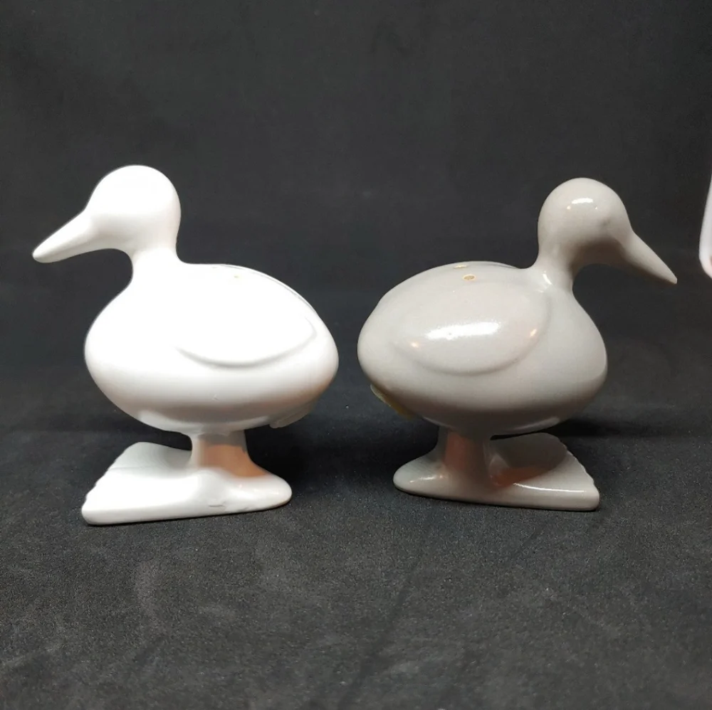 West Elm Duck Geese Salt and Pepper Shakers Monochrome Color